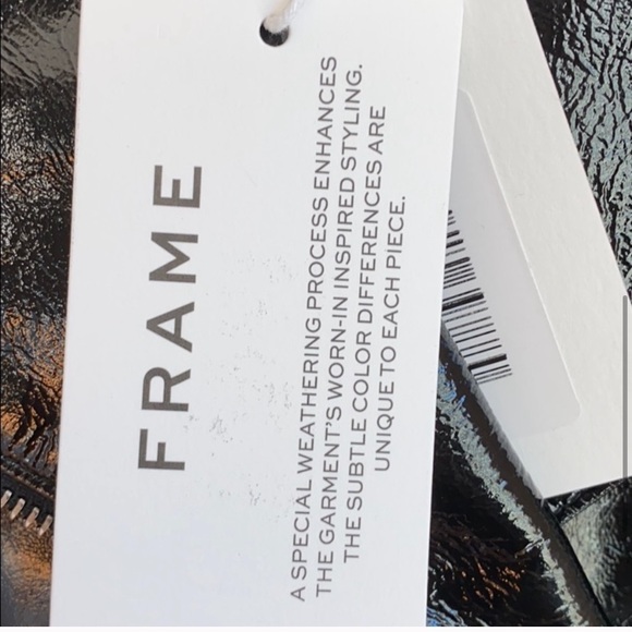 NWT FRAME Patent Leather Moto Jacket SZ XS - Picture 5 of 11